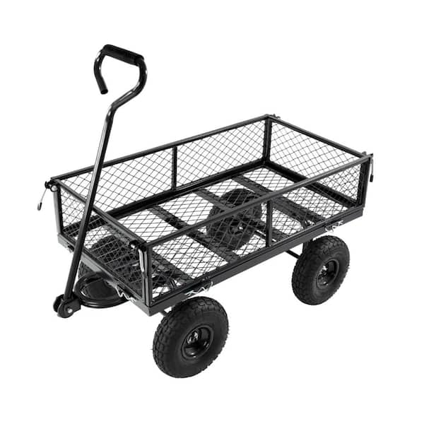 Avex 3.6 cu. ft. 660 lbs. Capacity Metal Wagon Trucks Garden Cart with 10" Tires