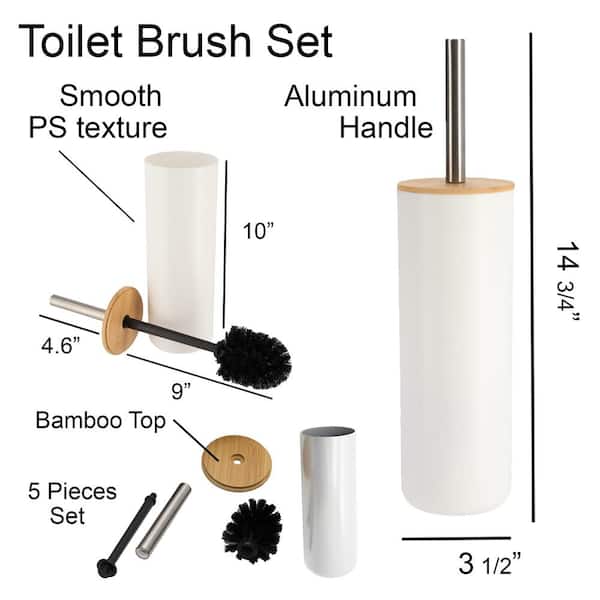 Toilet Bowl Brush and Holder Set, Bathroom Toilet Cleaner Brush with Soap  Dispenser,Refillable Toilet Brush Holder with Liquid Dispenser (Grey)