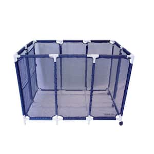 47.2 in. W x 30.2 in. D x 34 in. H Blue and White Plastic Outdoor Storage Cabinet with Wheels for Pool