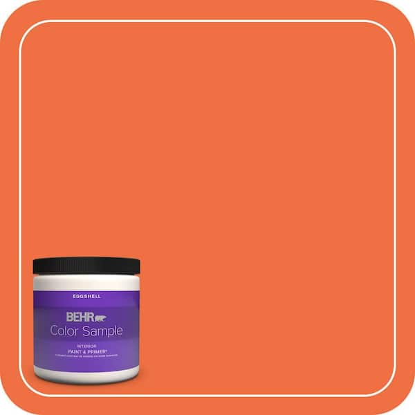BEHR PREMIUM PLUS 8 oz. #210B-6 Aurora Orange Eggshell Enamel Interior Paint & Primer Color Sample
