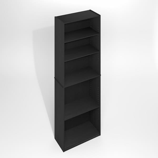 Furinno JAYA 71.2 in. Tall Blackwood Wood 5-Shelf Open Shelf