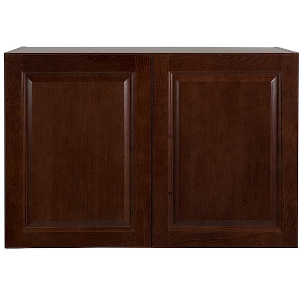 Benton Assembled 36x24x24 in. Refrigerator Wall Cabinet in Amber