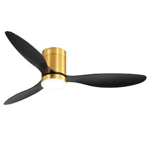 Sawyer II 52 in. Integrated LED Indoor Gold Black-Blade Ceiling Fans with Light and Remote Control Included
