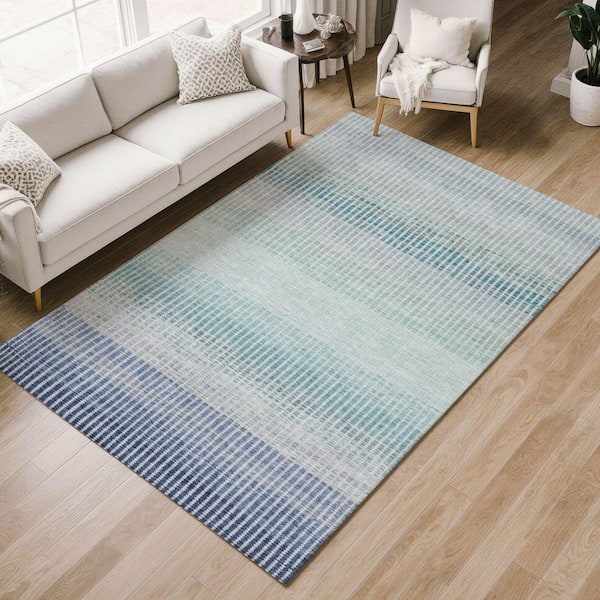 Chantille Machine Washable Indoor/Outdoor Abstract ACN2313 Blue 5 ft. x 7 ft. 6 in. Area Rug