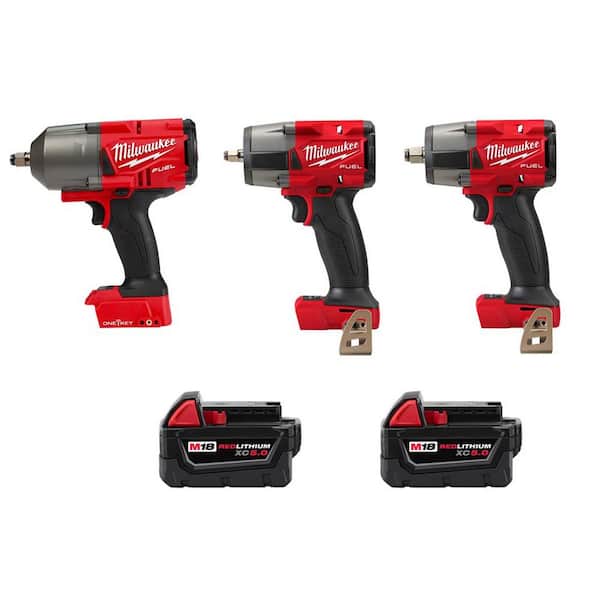 Milwaukee M18 FUEL 18V Lithium-Ion Brushless Cordless Impact Wrench Combo Kit (3-Tool) with (2) 5.0 Batteries