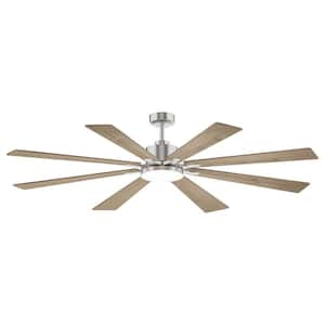 72 in. Indoor Integrated LED Sand Nickel DC Motor Ceiling Fan with Light and Remote Control