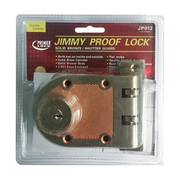 Premier Lock Satin Bronze High Security Heavy-Duty Jimmy Proof