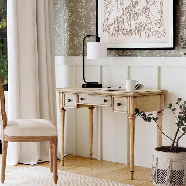 Butler Specialty Company Edmund 38 in. W Rectangular Beige Wood 2-Drawer Writing Desk