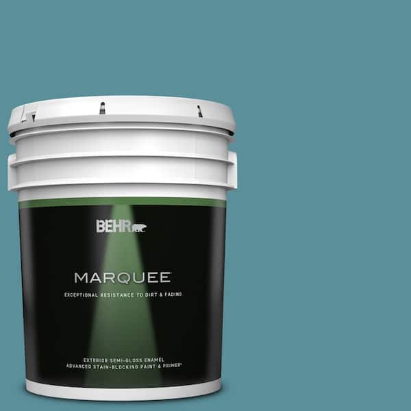 BEHR MARQUEE 5 gal. Home Decorators Collection #HDC-AC-23A Cabana Blue Semi-Gloss Enamel Exterior Paint & Primer