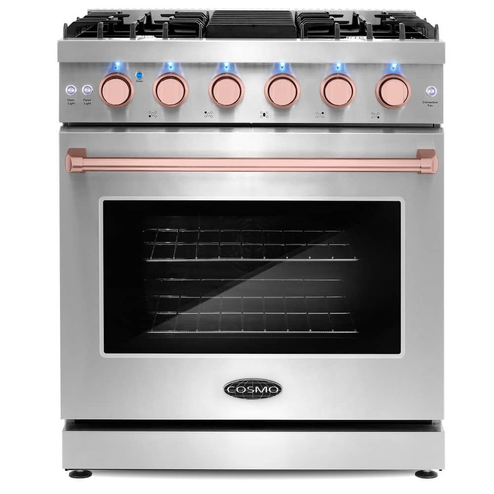 30 in. 4.5 cu. ft. Gas Range, 5 Sealed Burners, Convection Oven, Knob Lights, Stainless Steel, Rose Gold Handle Knob Kit price history on PriceWatchPro
