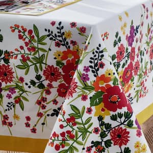 Garden Floral 70 in. X 108 in. Floral Cotton Tablecloth
