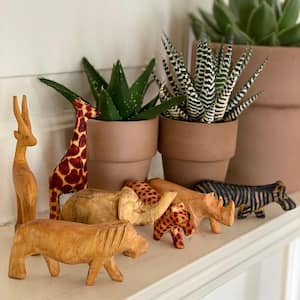 Global Crafts Miniature Wood Safari Animals (Set of 7)
