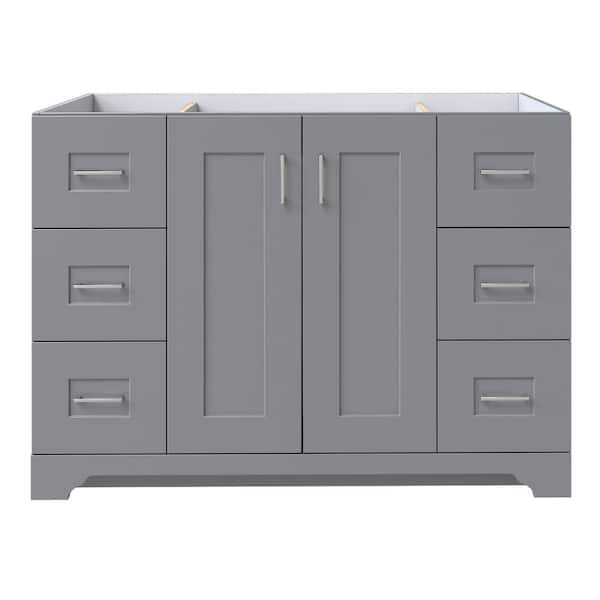 Home Decorators Collection Hawthorne 48 in. W x 21.75 in. D x 34 in. H Bath Vanity Cabinet without Top in Twilight Gray