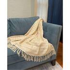 LR Home Soft Luxury Handmade Boho Striped Throw Blanket with Fringe