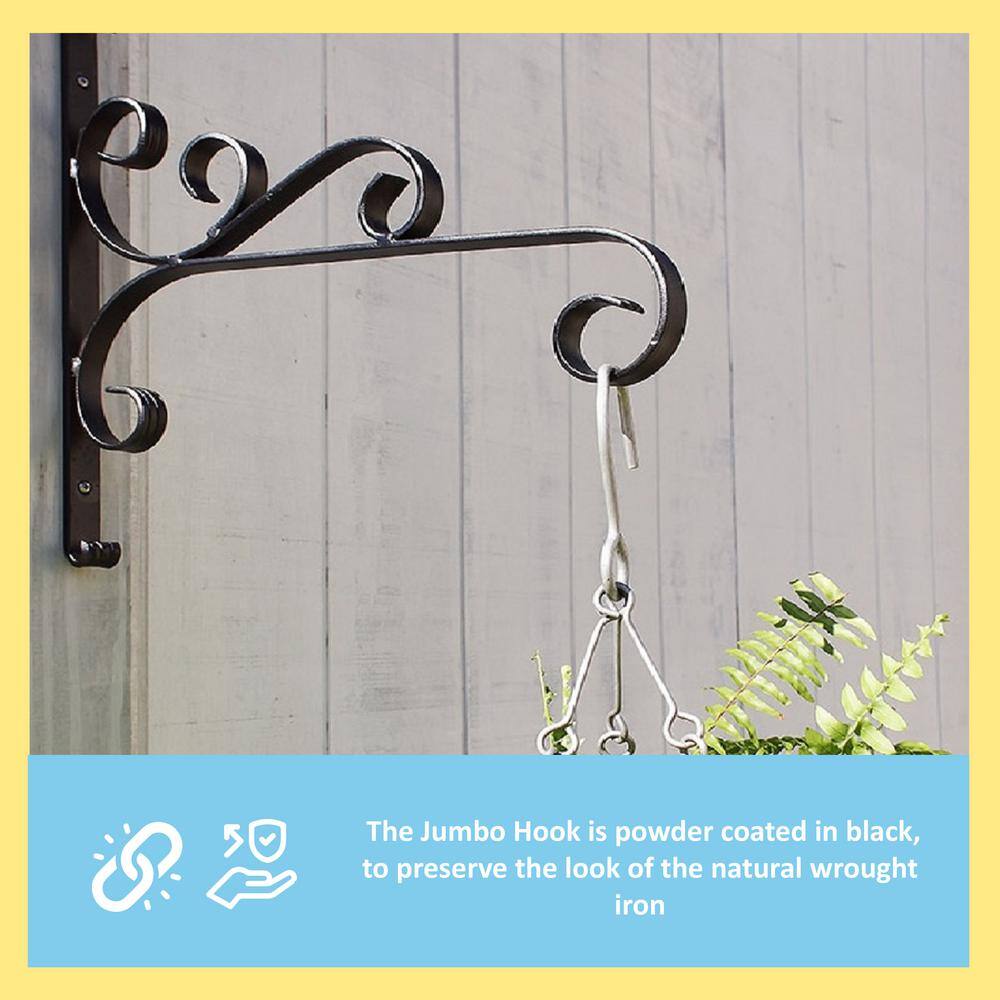 Large Black Wrought Iron Scrollwork Garden Bracket