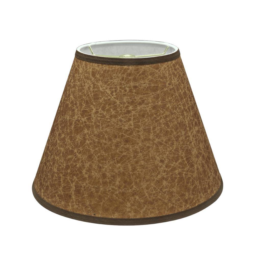Dark Brown Butter Paper Empire Lamp Shade with Trim