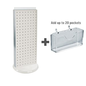 21 in. H x 8 in. W Counter Pegboard Gift Card Holder in White (20-Pockets)