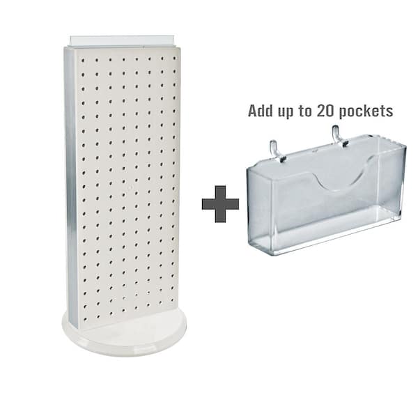 Azar Displays 21 in. H x 8 in. W Counter Pegboard Gift Card Holder in White (20-Pockets)