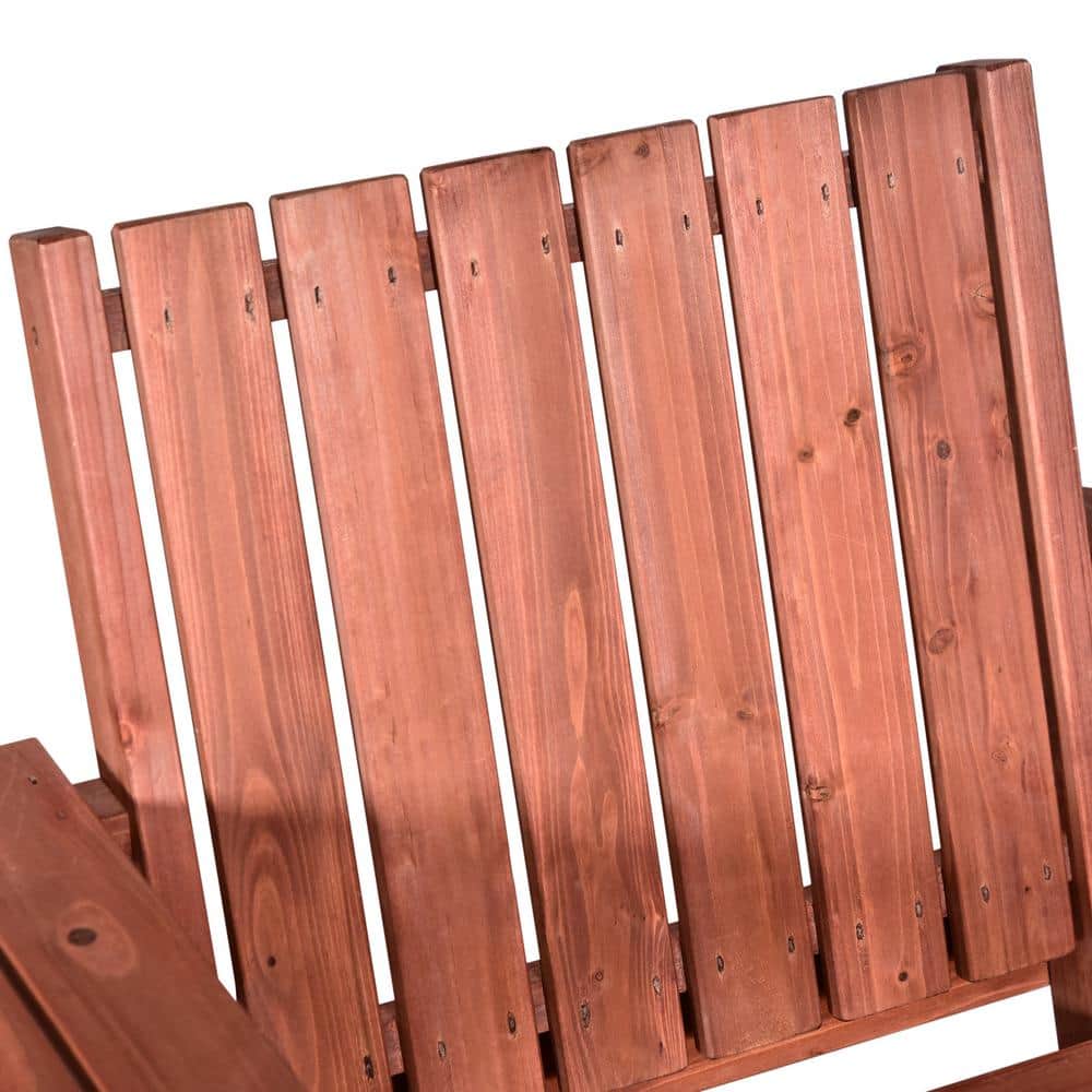 Orange Fir Wood Outdoor Tete-a-Tete Bench with Table