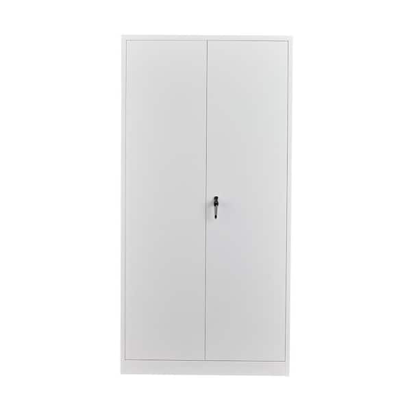 Tidoin 5-Tier White Metal Storage Cabinet Locker with 2-Doors and 4-Shelves