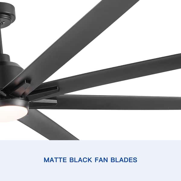 Jushua 72 in. Indoor Smart Black Ceiling Fan with LED Light