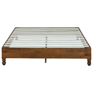 75.4 in. W Rustic Nature King Solid Wood Classical Bed Frame