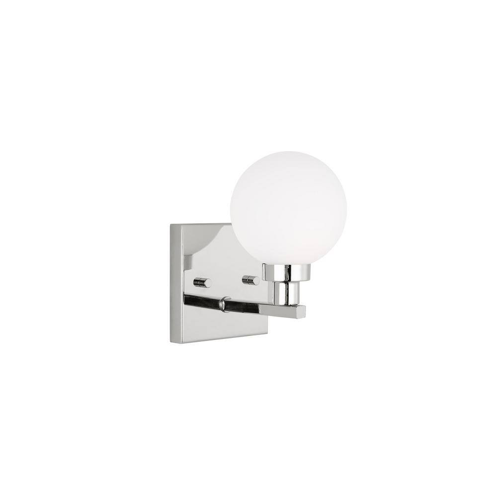 Clybourn Chrome Milk Glass Dimmable Wall Sconce