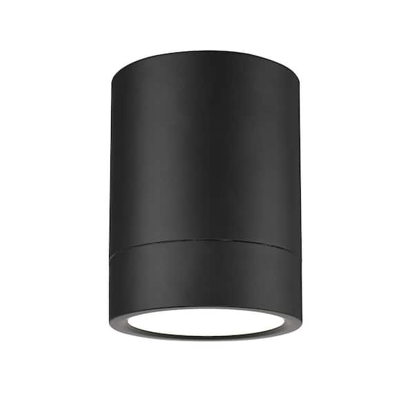 Unbranded Algar 6 in. Matte Black Integrated LED Flush Mount with Frosted Acrylic Shade (1-Pack)