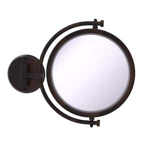 8 in. x 10 in. Round Framed Wall Mounted Make-Up Mirror 3X Magnification in Venetian Bronze