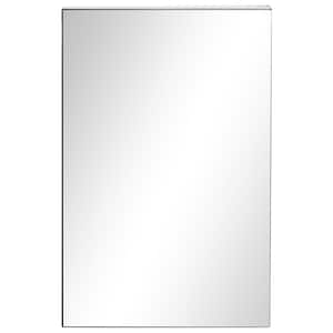 15.25 in. W x 23.50 in. H Modern Rectangular Steel Medicine Cabinet with Mirror and 3-Shelves - Silver