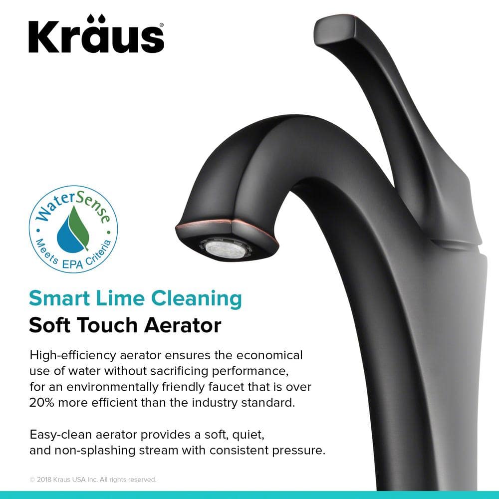 Eco-Friendly Arlo Single Hole Vessel Bathroom Faucet in Oil Rubbed Bronze