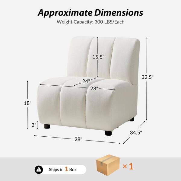 JAYDEN CREATION Josue 28 in. Armless 1-piece Modern Sectional Sofa