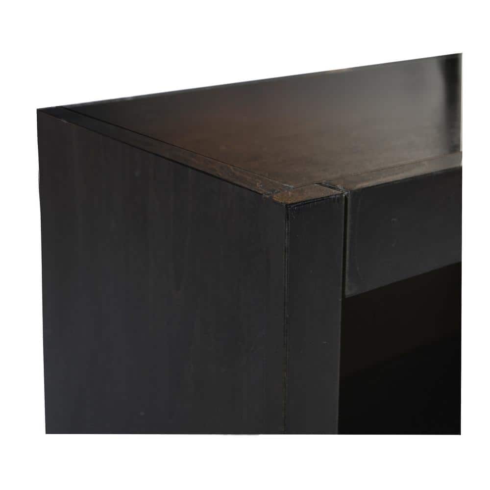 Espresso Wood Adjustable Wall Storage Bookcase 72" x 36"