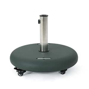 Outdoor Round Patio Umbrella Base in Green, Market Heavy-Duty Umbrella Stand Base for Patio, Outdoor, Deck, Garden