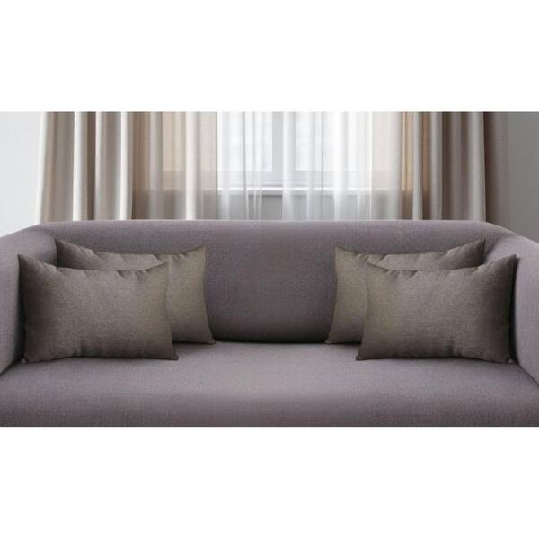 Black Solid Polyester 12 in. x 20 in. Throw Pillow Set of 4