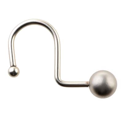 Decorative Ball Shower Hooks in Brushed Nickel