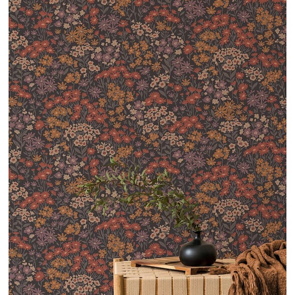 Orange Ditsy Daisies Wallpaper
