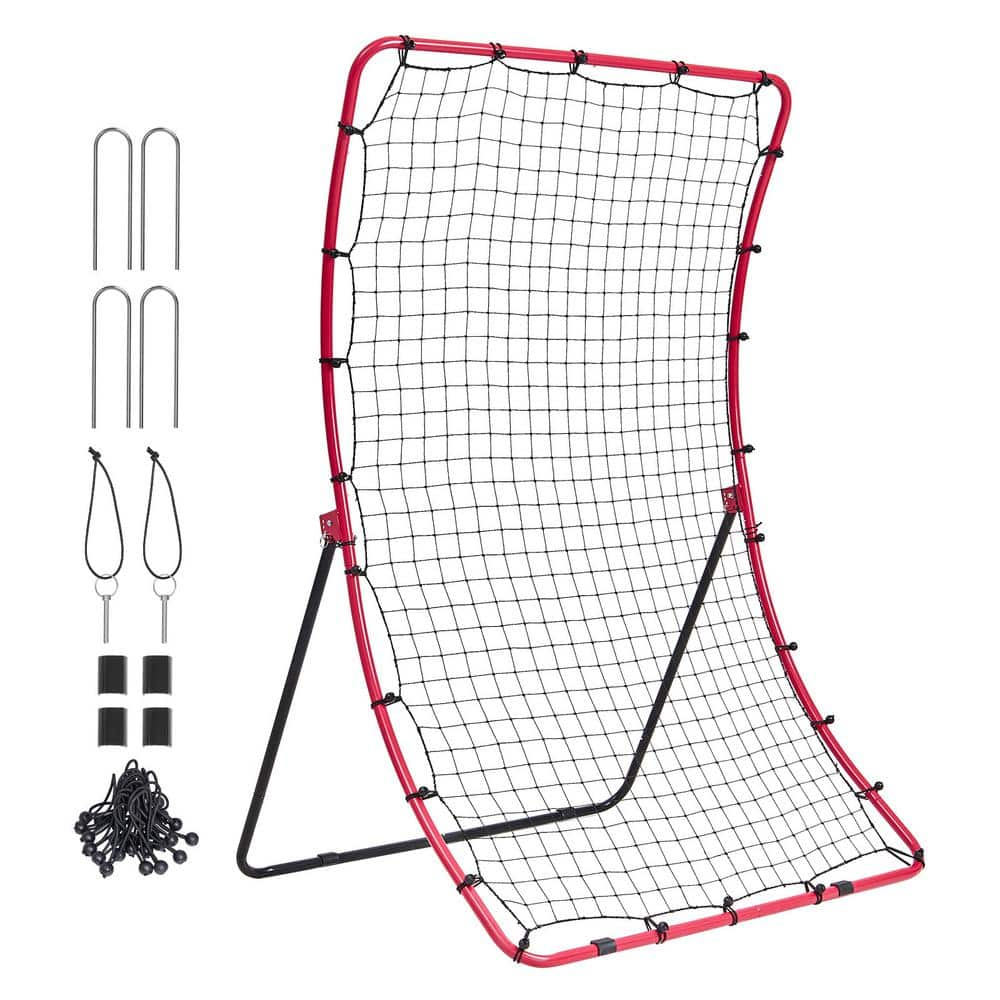 VEVOR Baseball And Softball Rebounder Net, 4 ft. x 5.5 ft. Pitch Return Trainer Rebound Net, PitchBack All Angle Fielding