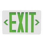 Evade 120-Volt/277-Volt Integrated LED White with Green Exit Sign