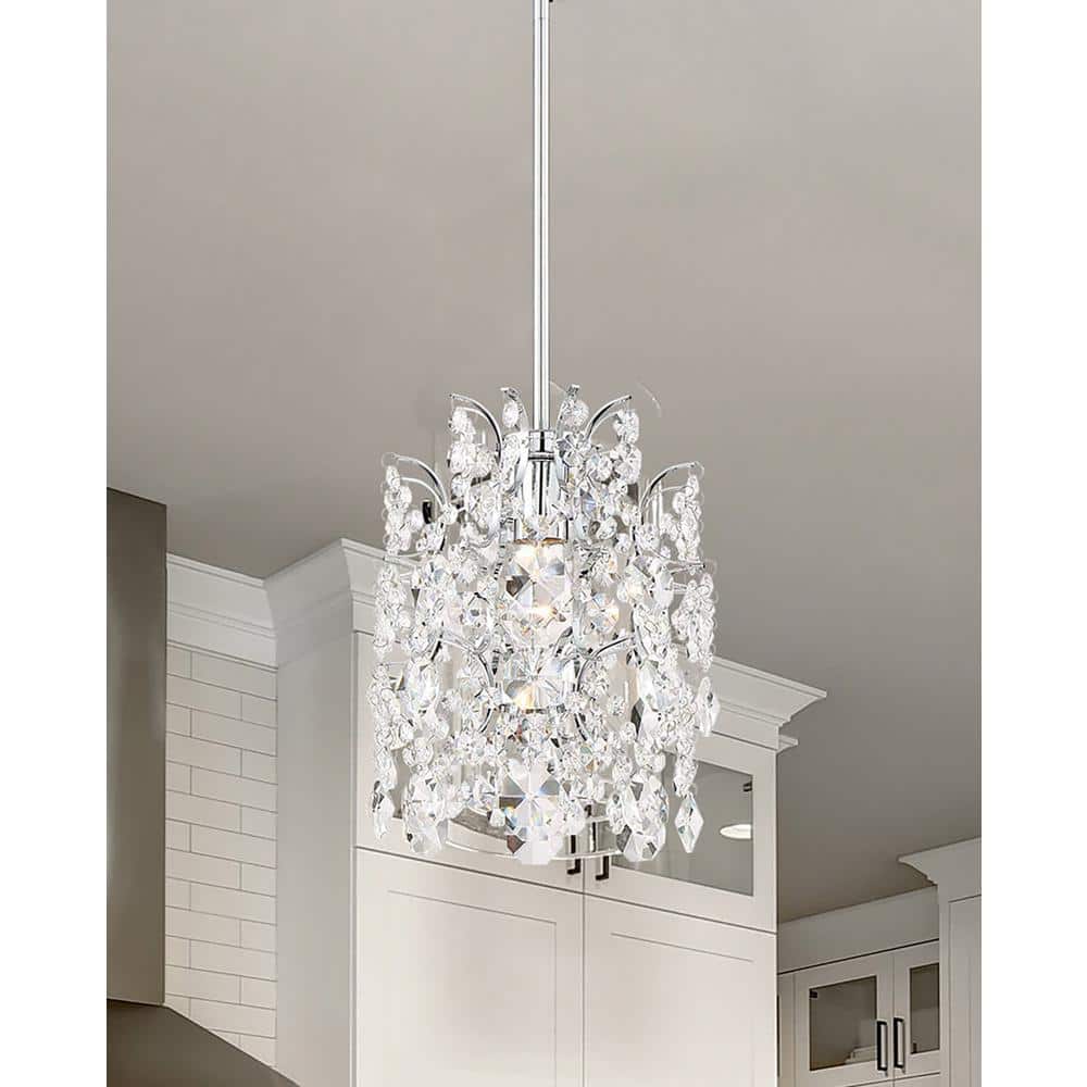 Isabella's Crown Chrome Mini Pendant with Clear Crystal Accents