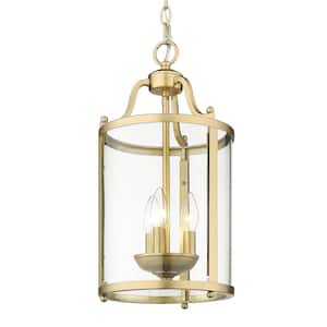 Payton 3-Light Brushed Champagne Bronze Standard Pendant Light with Clear Glass Shades