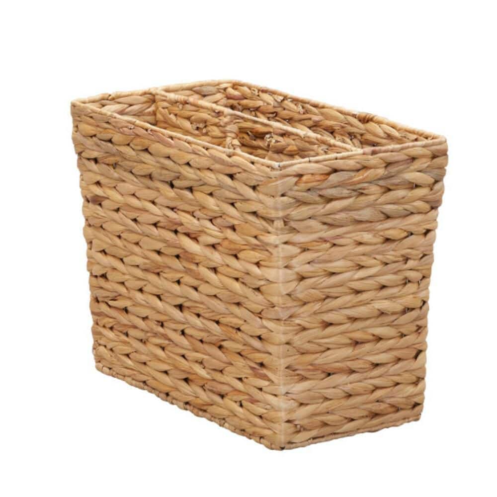 Natural Water Hyacinth Freestanding Woven Storage Basket