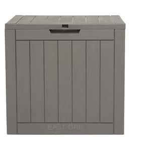 Outdoor 31 Gal. Indoor/Outdoor Storage Box with Lockable Lid for Patio Cushions,Polypropylene Grey Deck Box