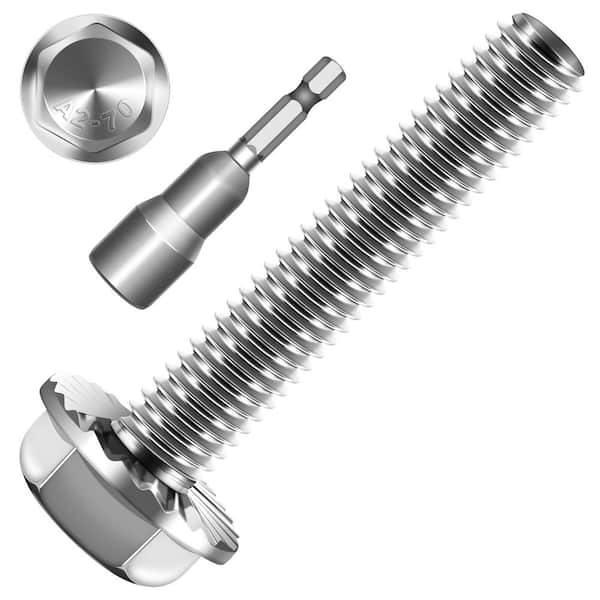 M6 x 35 mm Uncoated Flange Bolt with Nuts and Washers (10-Pack)