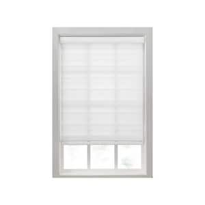 Zebra White Cordless Light Filtering Polyester Roller Shades - 27 in. W x 72 in. L