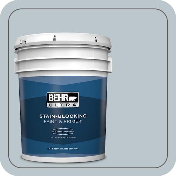 5 gal. #PPH-42 Nautical Gray Extra Durable Satin Enamel Interior Paint & Primer