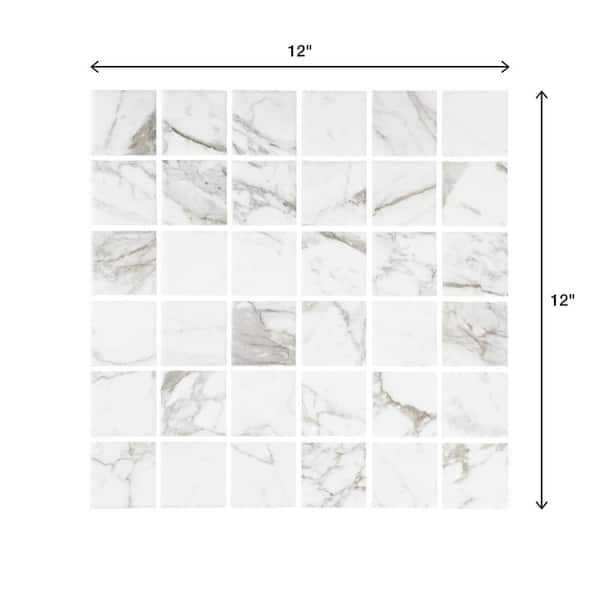 Marazzi EpicClean Milton Arabescato Marble 12 in. x 12 in. Glazed 