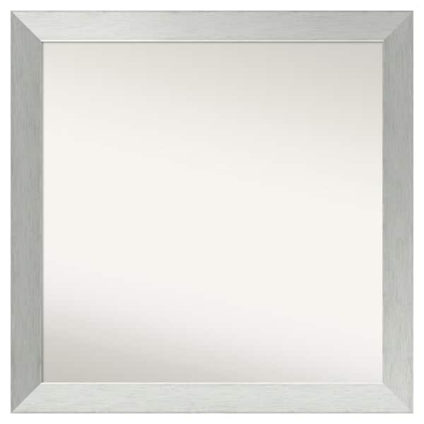 Brushed Sterling Silver 30 in. x 30 in. Custom Non-Beveled Wood Framed Bathroom Vanity Wall Mirror