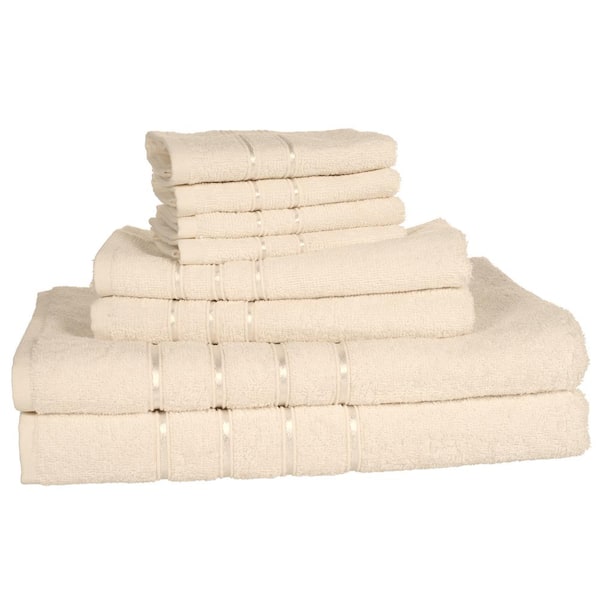 Bath Towel Set Bone 100% Premium Cotton Cloth Home Bathroom Decor 8-Piece 