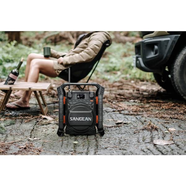 Heavy Duty Jobsite Speaker with AM/FM HD Radio, Bluetooth, AUX-Waterproof, Dustproof, and Shockproof Roll Cage Design